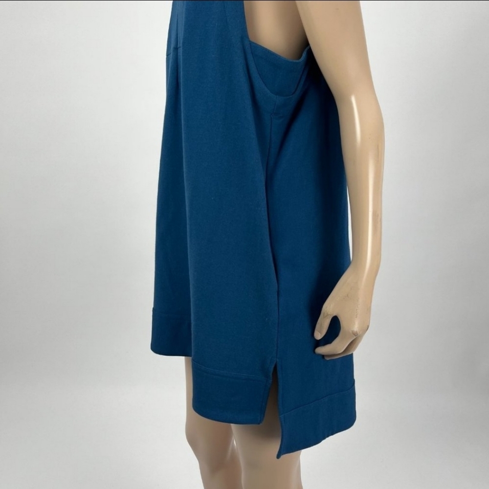 Free People Mustard Peephole Mini Tunic Dress Sleeveless Pockets - size Medium - Picture 11 of 11